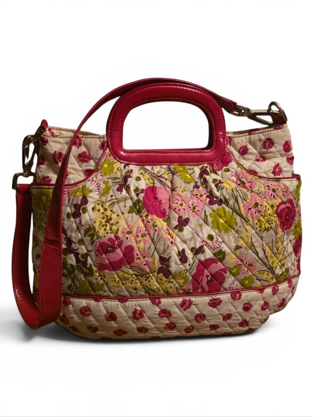 Vera Bradley Charleston Tote Bag "Make Me Blush" Floral Pattern EUC